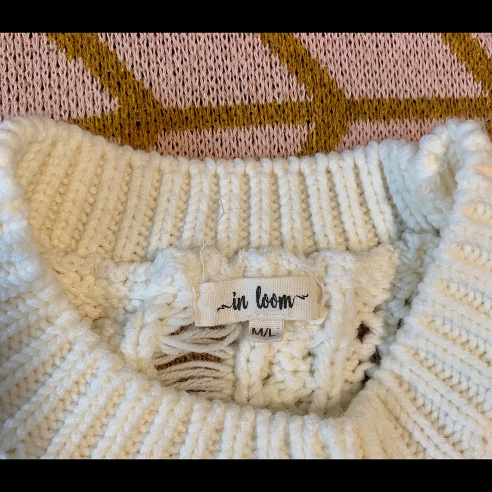 Super Cute fringe cream sweater